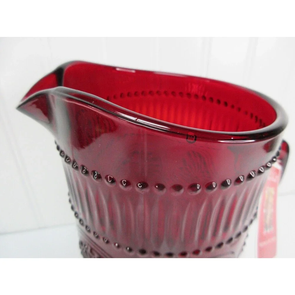 Pioneer Woman Pitcher Adeline Ruby Red Glass  54 oz. 8.5